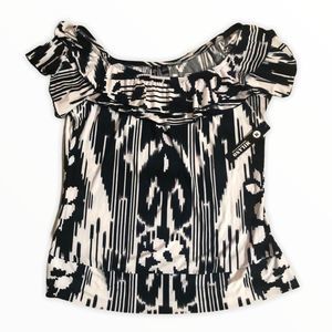 Milano Black & White Blouse Large New